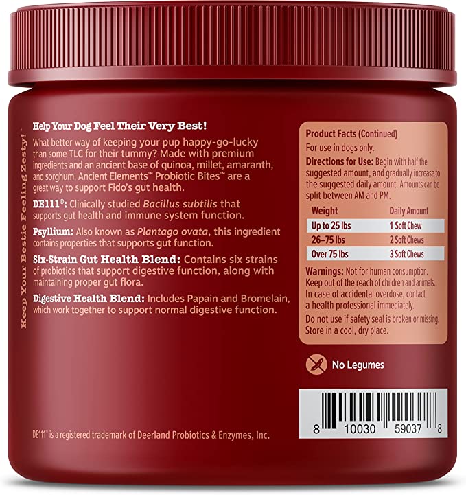 Zesty Paws Ancient Elements Probiotic Bites Gut Health