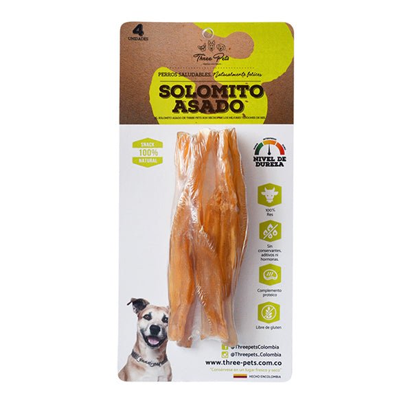 THREE PETS DOG SNACK SOLOMITO ASADO X 4 UNDS - Sintiendo Huellas