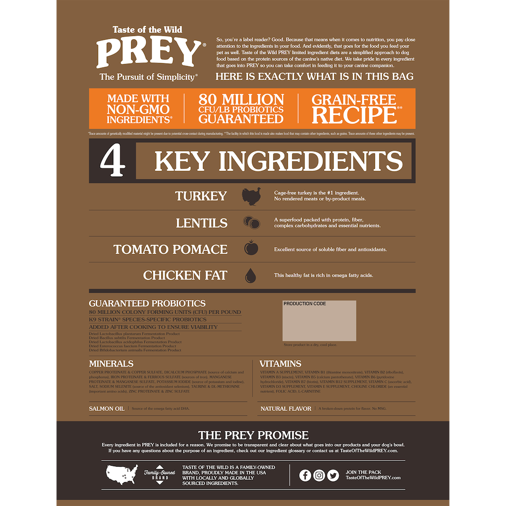 TASTE OF THE WILD PREY TURKEY