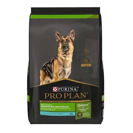 PRO PLAN SENSITIVE SKIN & STOMACH - PAVO Y PREBIOTICOS